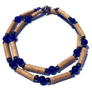 Hazelwood Dark Blue Glass & Hematite