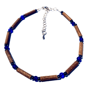 Hazelwood Dark Blue Glass & Hematite