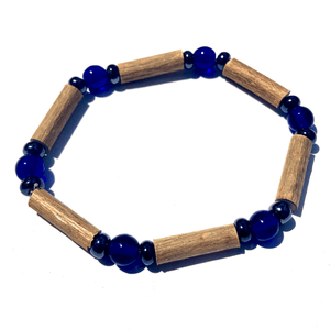 Hazelwood Dark Blue Glass & Hematite