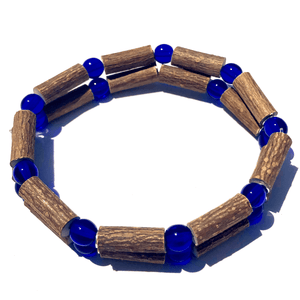 Hazelwood Dark Blue Glass & Hematite