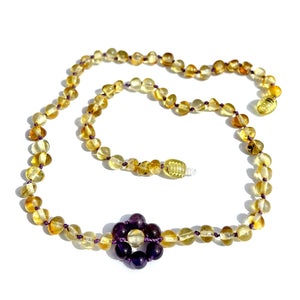 Lemon Amber & Amethyst Flower