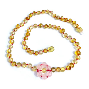 Lemon Amber & Rose Quartz Flower