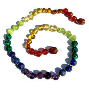Baltic Amber & Gemstone Rainbow
