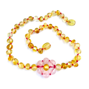 Lemon Amber & Rose Quartz Flower