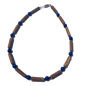 Hazelwood Dark Blue Wood & Hematite