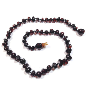 Baltic Amber Dark Cherry - 12 Necklace - Pop Clasp - Baltic Amber Jewelry