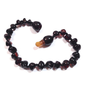 Baltic Amber Dark Cherry - 5.5 Bracelet / Anklet - Pop Clasp - Baltic Amber Jewelry