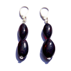 Baltic Amber Dark Cherry - Pair Of Earrings - Baltic Amber Jewelry