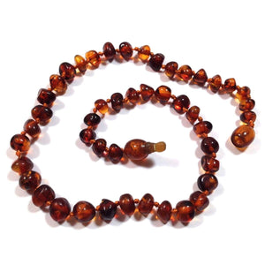 Baltic Amber Dark Cognac - 12 Necklace - Pop Clasp - Baltic Amber Jewelry