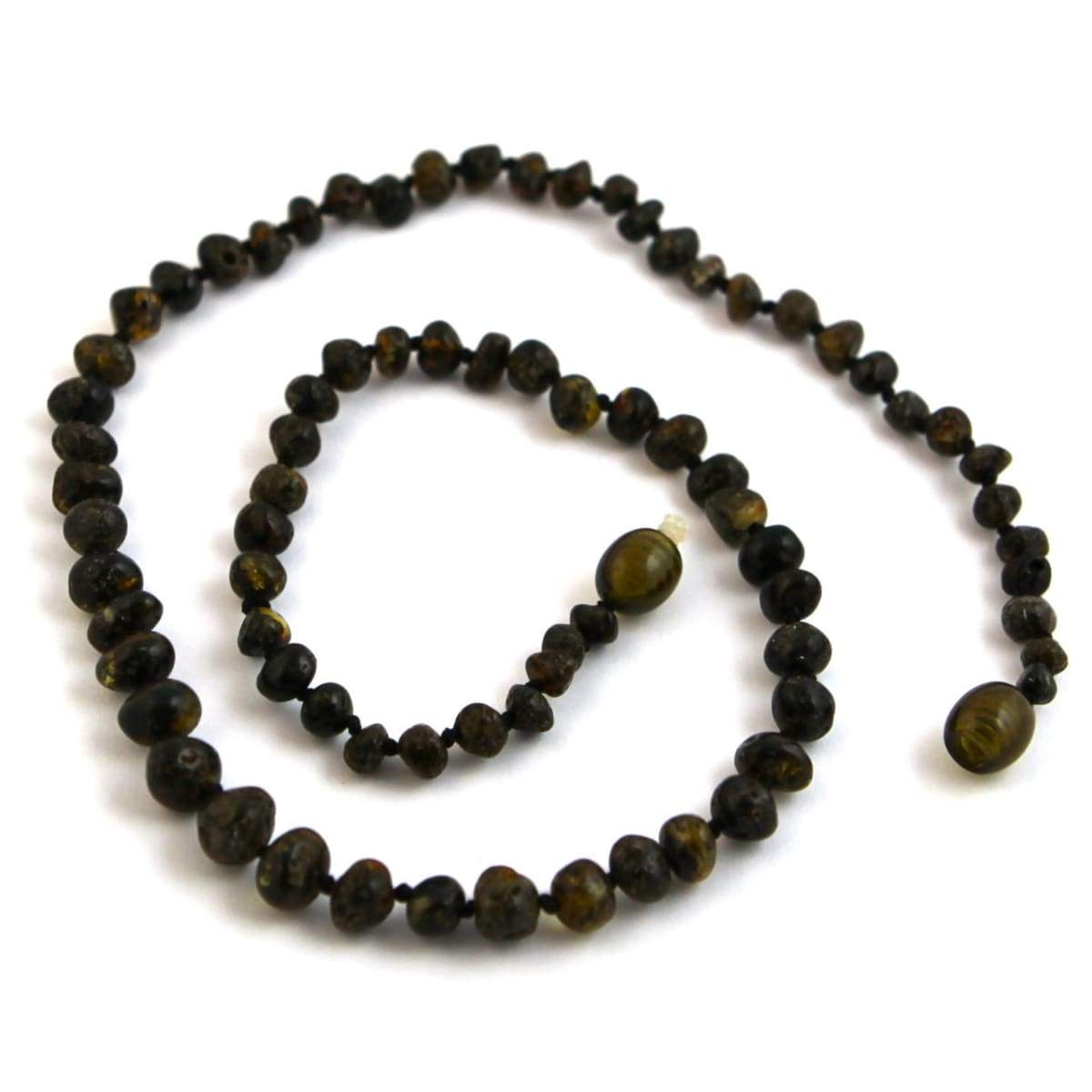 Baltic Amber Dark Green - 16 Necklace - Baltic Amber Jewelry