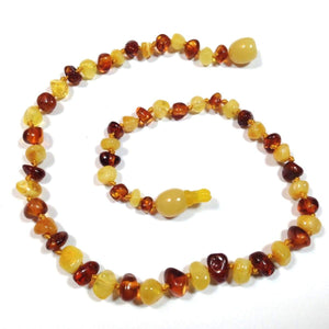 Baltic Amber Milk & Cognac - 12 Necklace - Pop Clasp - Baltic Amber Jewelry