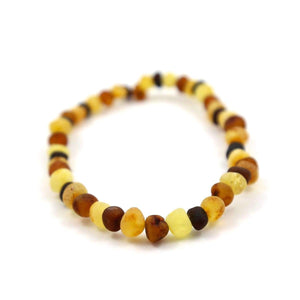 Baltic Amber Multicolored Semi-Polish - 7 Bracelet - Baltic Amber Jewelry