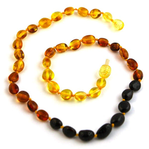 Baltic Amber Rainbow Bean - 16 Necklace - Baltic Amber Jewelry