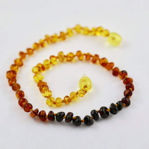 Baltic Amber Rainbow Round - 12 Necklace - Twist Clasp - Baltic Amber Jewelry