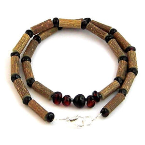 Hazel-Amber Dark Cherry - 16 Necklace - Hazelwood & Baltic Amber Jewelry