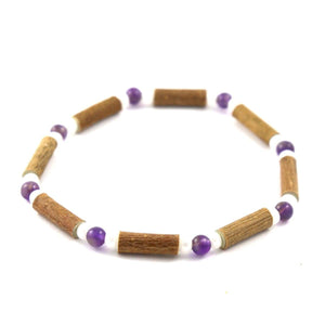 Hazel-Gemstone Amethyst & White Quartz - 7 Bracelet - Hazelwood & Gemstone Jewelry