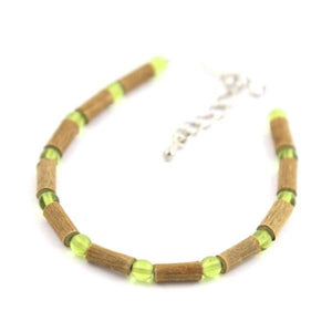 Hazel-Gemstone Green Peridot - 6-7 Adjustable Anklet - Lobster Claw Clasp - Hazelwood & Gemstone Jewelry