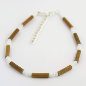 Hazelwood All White - 9.5-10.5 Anklet - Hazelwood Jewelry