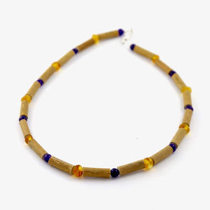 Hazelwood Amber & Amethyst - 11 Necklace - Barrel Twist Clasp - Hazelwood Jewelry