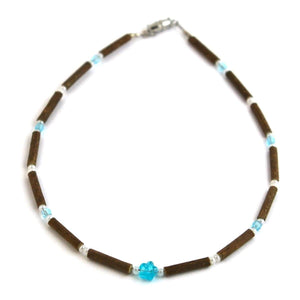 Hazelwood Aqua Flower - 11 Necklace - Barrel Twist Clasp - Hazelwood Jewelry