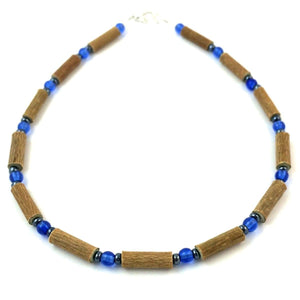 Hazelwood Blue & Hematite - 11 Necklace - Lobster Claw Clasp - Hazelwood Jewelry