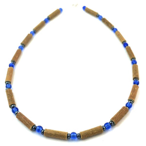 Hazelwood Blue & Hematite - 13.5 Necklace - Lobster Claw Clasp - Hazelwood Jewelry