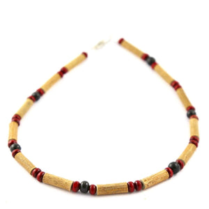 Hazelwood Burgundy & Black - 11 Necklace- - Barrel Twist Clasp - Hazelwood Jewelry