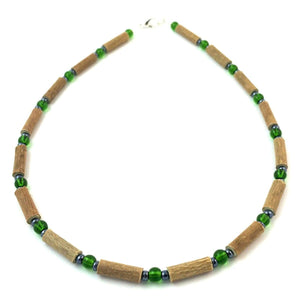 Hazelwood Green & Hematite - 13.5 Necklace - Lobster Claw Clasp - Hazelwood Jewelry