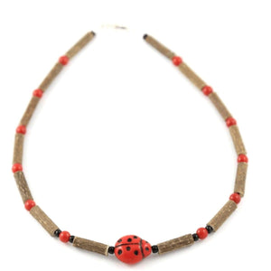 Hazelwood Ladybug - 11 Necklace - Barrel Twist Clasp - Hazelwood Jewelry