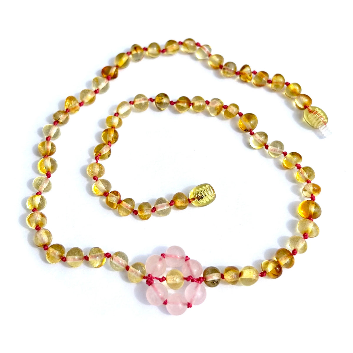 Lemon Amber &amp; Rose Quartz Flower