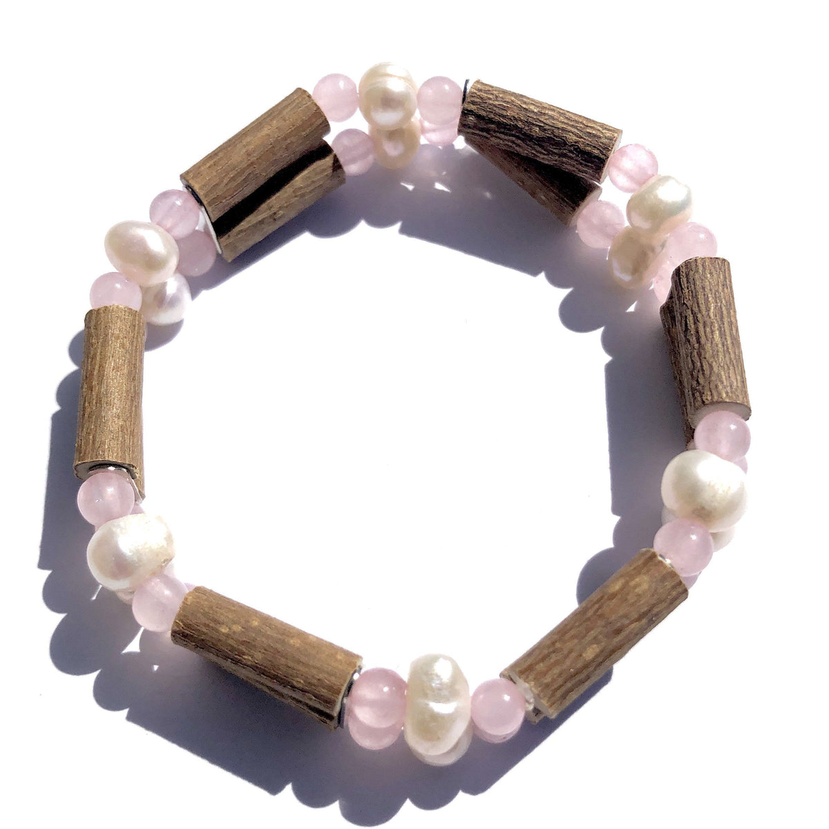 Hazel-Gemstone Freshwater Pearl & Rose Quartz