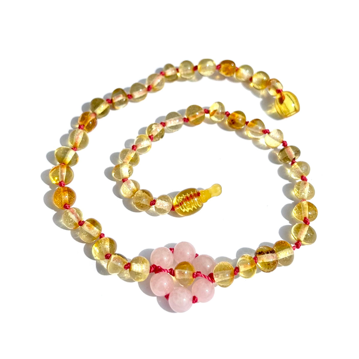 Lemon Amber &amp; Rose Quartz Flower