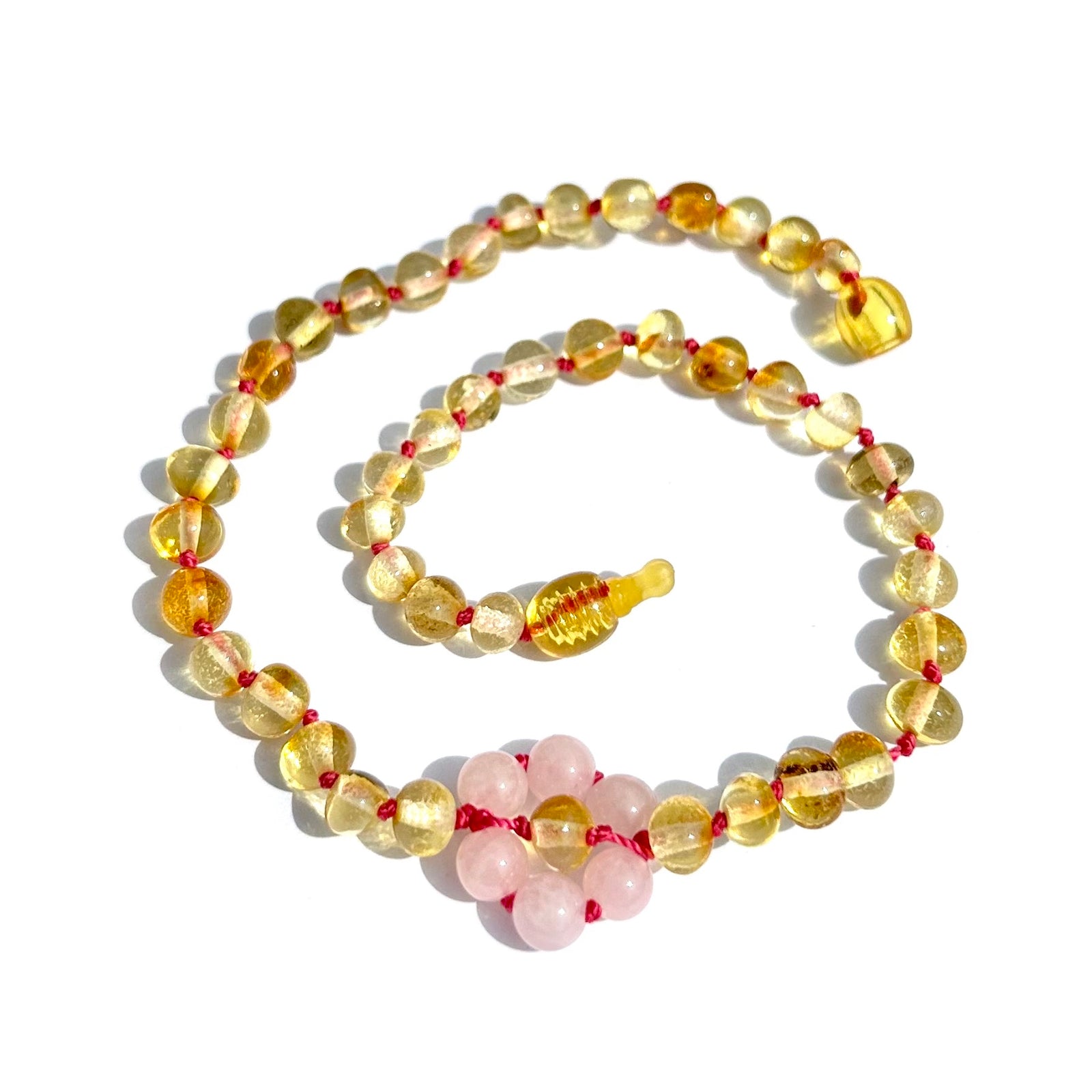 Lemon Amber & Rose Quartz Flower