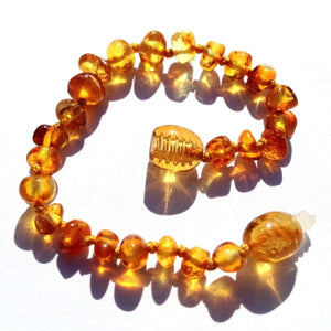 Baltic Amber Honey For Kids - 5.5 Bracelet / Anklet - Twist Clasp - Baltic Amber Jewelry