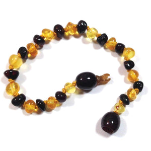 Baltic Amber Lemon & Cherry - 5.5 Bracelet / Anklet - Pop Clasp - Baltic Amber Jewelry