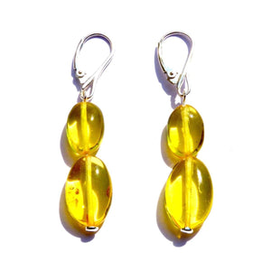 Baltic Amber Lemon - Pair Of Earrings - Baltic Amber Jewelry