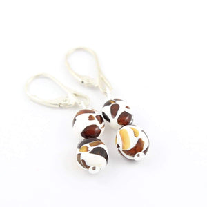 Baltic Amber Mosaic - Pair Of Earrings - Baltic Amber Jewelry