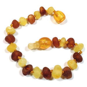 Baltic Amber Nutmeg & Lemondrop - 5.5 Bracelet / Anklet - Pop Clasp - Baltic Amber Jewelry