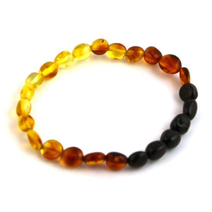 Baltic Amber Rainbow Bean - 7 Bracelet - Baltic Amber Jewelry