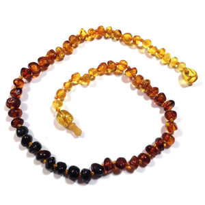 Baltic Amber Rainbow Round - 12 Necklace - Pop Clasp - Baltic Amber Jewelry