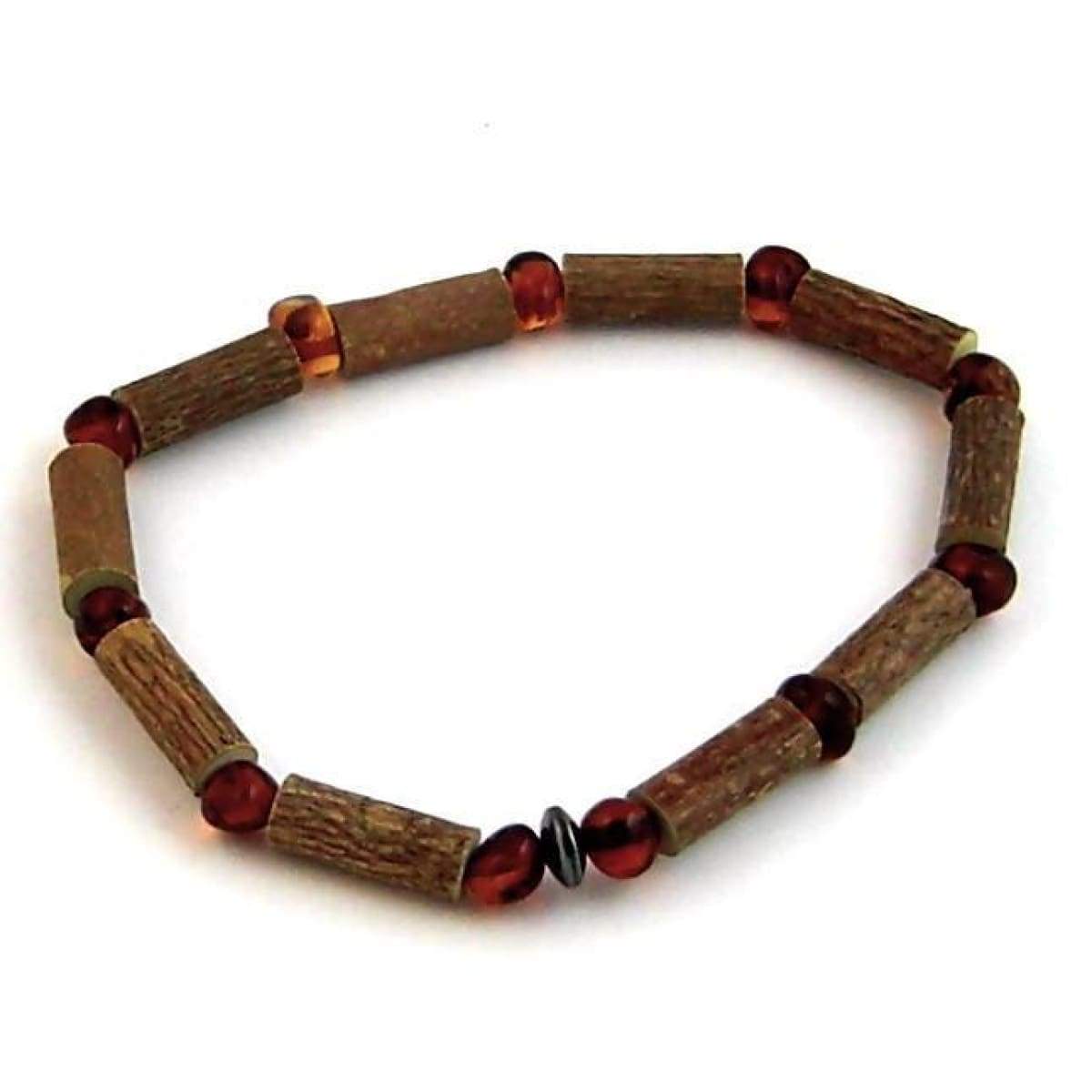 Hazel-Amber Dark Cognac (Chips On Necklace) - 7 Bracelet - Hazelwood & Baltic Amber Jewelry