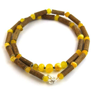 Hazel-Amber Milk & Butter - 16 Necklace - Lobster Claw Clasp - Hazelwood & Baltic Amber Jewelry