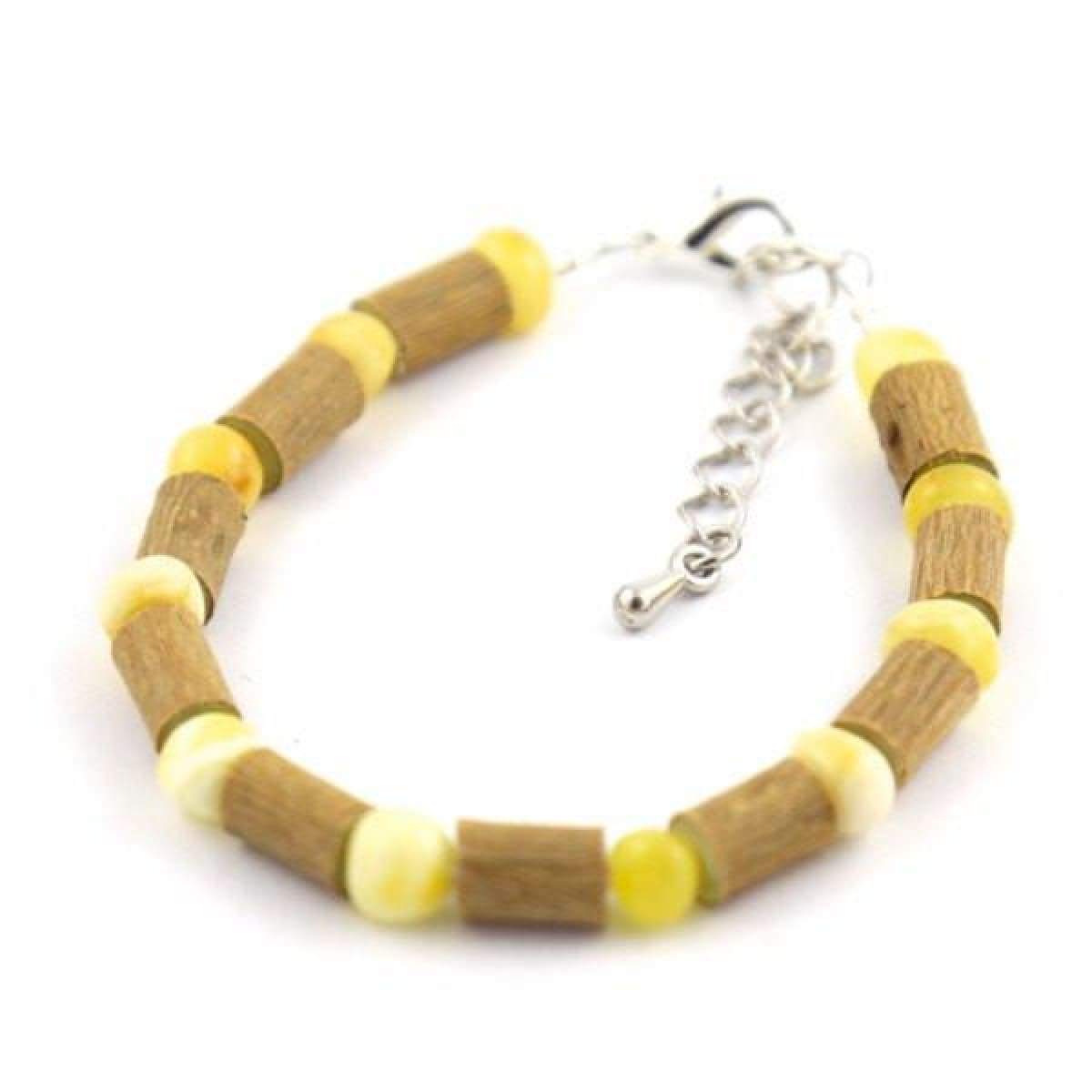 Hazel-Amber Milk &amp; Butter - 6-7 Adjustable Anklet - Lobster Claw Clasp - Hazelwood &amp; Baltic Amber Jewelry