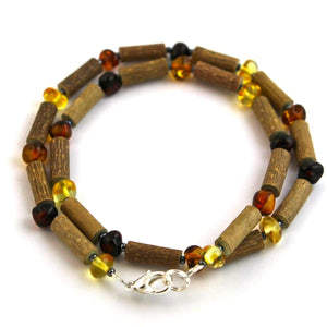 Hazel-Amber Multicolored - 16 Necklace - Lobster Claw Clasp - Hazelwood & Baltic Amber Jewelry