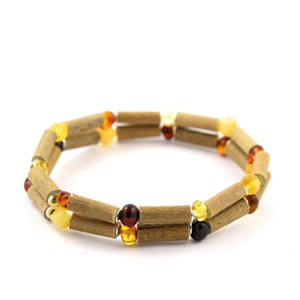Hazel-Amber Multicolored - 7 Double Bracelet - Hazelwood & Baltic Amber Jewelry