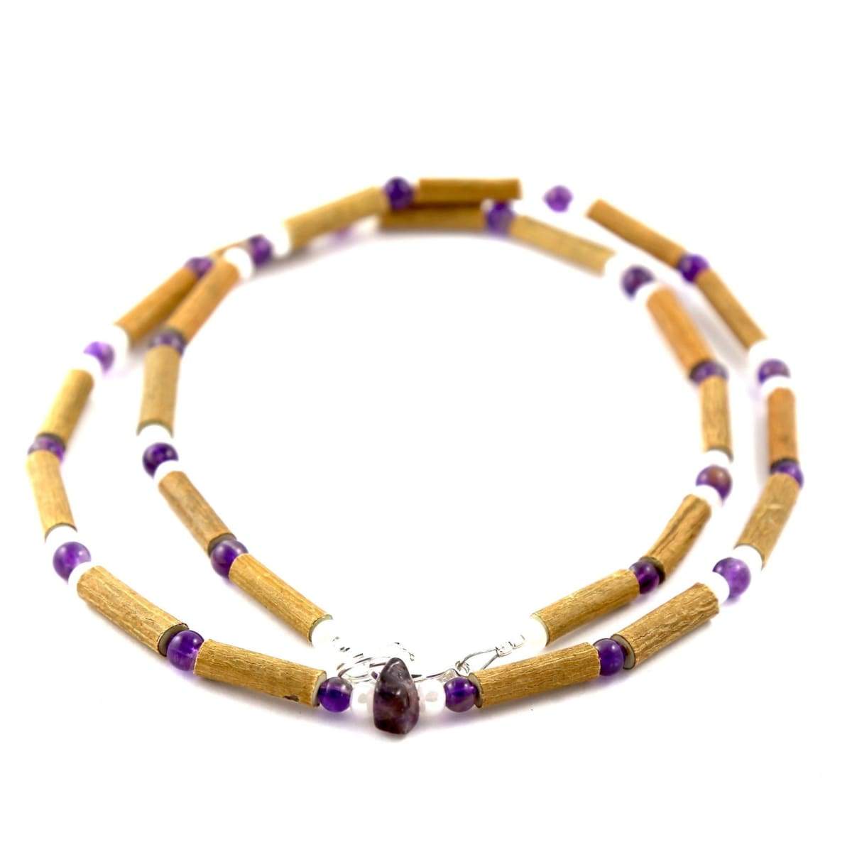 Hazel-Gemstone Amethyst &amp; White Quartz - 16 Necklace - Hazelwood &amp; Gemstone Jewelry
