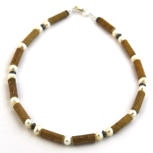Hazel-Gemstone Freshwater Pearl - 11 Necklace - Lobster Claw Clasp - Hazelwood & Gemstone Jewelry