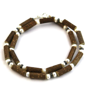 Hazel-Gemstone Freshwater Pearl - 16 Necklace - Lobster Claw Clasp - Hazelwood & Gemstone Jewelry