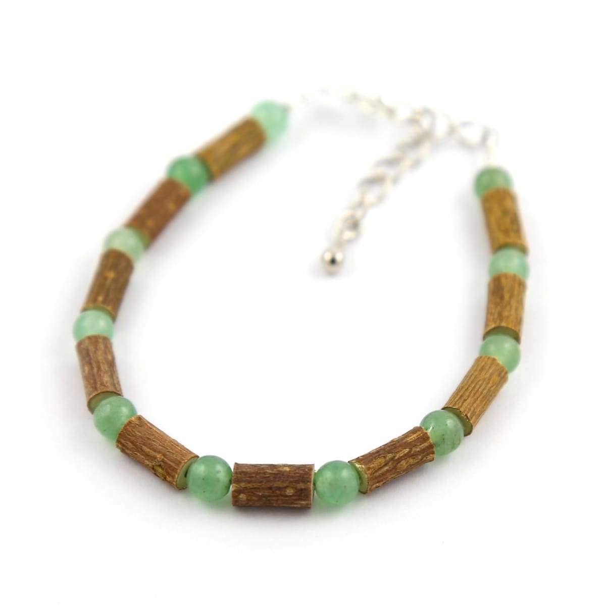 Hazel-Gemstone Green Aventurine - 6-7 Adjustable Anklet - Lobster Claw Clasp - Hazelwood &amp; Gemstone Jewelry