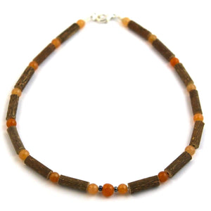 Hazel-Gemstone Orange Aventurine - 11 Necklace - Lobster Claw Clasp - Hazelwood & Gemstone Jewelry